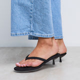 Ascend Black Faux Suede Mule Heels