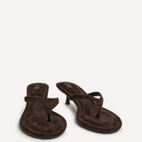 Ascend Brown Faux Suede Mule Heels