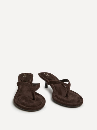 Ascend Brown Faux Suede Mule Heels
