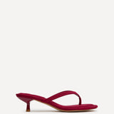 Ascend Red Faux Suede Mule Heels