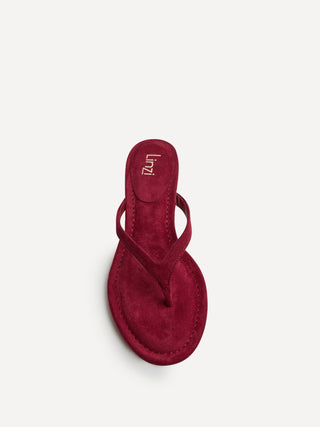 Ascend Red Faux Suede Mule Heels