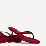 Ascend Red Faux Suede Mule Heels