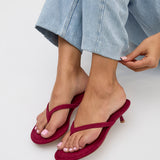 Ascend Red Faux Suede Mule Heels