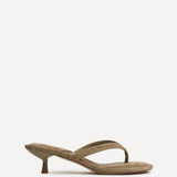 Ascend Taupe Faux Suede Mule Heels