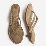 Ascend Taupe Faux Suede Mule Heels