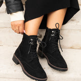 Ashleigh Black Faux Suede Military Boot