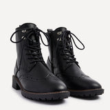 Ashleigh Black Faux Leather Military Boot