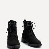 Ashleigh Black Faux Suede Military Boot