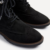 Ashleigh Black Faux Suede Military Boot