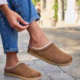 Aspen Tan Suede Leather Slipper Shoes