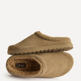 Aspen Taupe Suede Leather Slipper Shoes