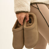 Aspen Taupe Suede Leather Slipper Shoes