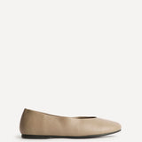 Astra Wide Fit Taupe Faux Leather Ballet Flats