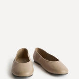 Astra Wide Fit Taupe Faux Leather Ballet Flats