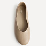 Astra Wide Fit Taupe Faux Leather Ballet Flats