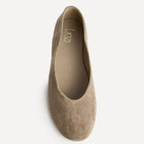 Astra Wide Fit Taupe Faux Suede Ballet Flats
