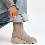 Attend Taupe Wedged Ankle Boots