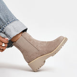 Attend Taupe Wedged Ankle Boots