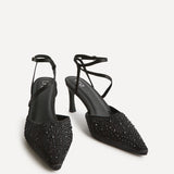 Attire Black Embellished Court Heels