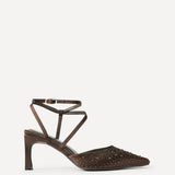 Attire Brown Embellished Court Heels