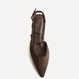 Attire Brown Embellished Court Heels