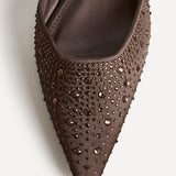 Attire Brown Embellished Court Heels