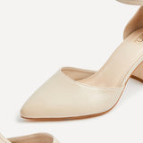 Audley Wide Fit Nude Faux Leather Court Heels
