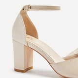 Audley Wide Fit Nude Faux Leather Court Heels