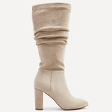 Aura Beige Long Heeled Boots