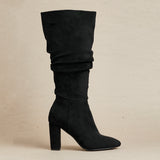 Aura Black Long Heeled Boots