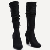 Aura Black Long Heeled Boots