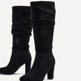 Aura Black Long Heeled Boots
