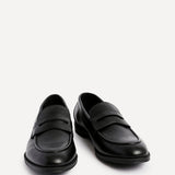 Aurelio Mens Black Faux Leather Penny Loafers