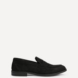 Aurelio Mens Black Faux Suede Penny Loafers