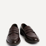 Aurelio Mens Brown Faux Leather Penny Loafers