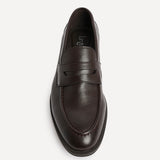 Aurelio Mens Brown Faux Leather Penny Loafers