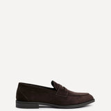 Aurelio Mens Brown Faux Suede Penny Loafers
