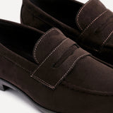 Aurelio Mens Brown Faux Suede Penny Loafers