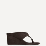 Avalon Brown Toe Post Wedge Sandals