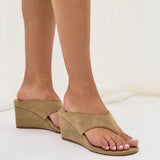Avalon Sand Toe Post Wedge Sandals