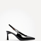 Avani Black Faux Leather Court Heels