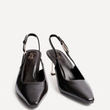 Avani Brown Faux Leather Court Heels
