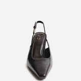 Avani Brown Faux Leather Court Heels
