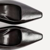 Avani Brown Faux Leather Court Heels
