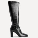 Avenue Black Faux Leather High Leg Boots