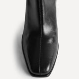 Avenue Black Faux Leather High Leg Boots
