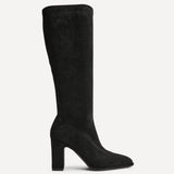 Avenue Black Faux Suede High Leg Boots