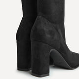 Avenue Black Faux Suede High Leg Boots