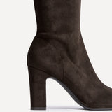 Avenue Brown Faux Suede High Leg Boots