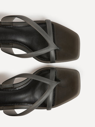 Axis Black Jelly Heeled Sandals